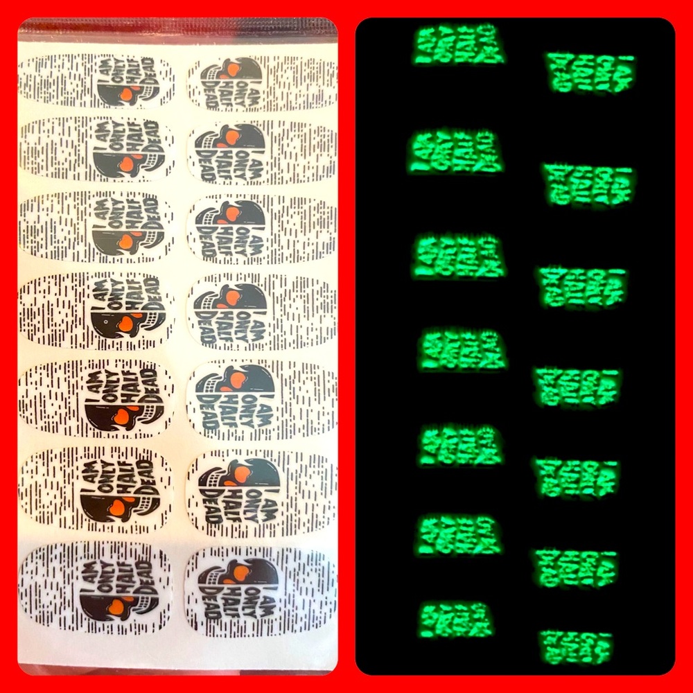 🆕 Nail Wraps/Stickers Halloween 🎃 🐈‍⬛-Glow in the Dark